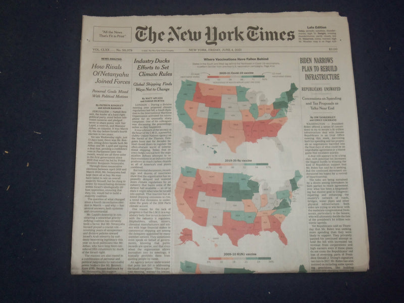 2021 JUNE 4 NEW YORK TIMES - BIDEN NARROWS PLAN TO REBUILD INFRASTRUCTURE