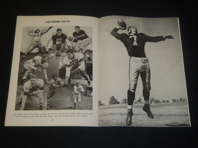 1950 OCTOBER 22 RAMS VS. COLTS PRO FOOTBALL PROGRAM - TITTLE- J 5496