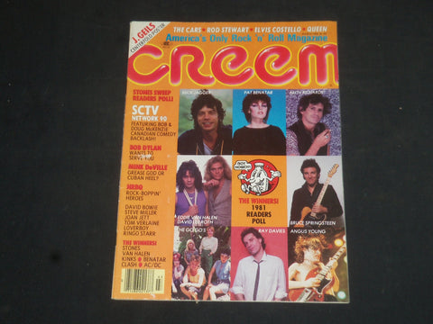 1982 MARCH CREEM MAGAZINE - JAGGER, BENATAR, SPRINGSTEEN COVER - SP 7918