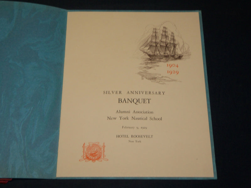 1929 NY NAUTICAL SCHOOL SILVER ANNIVERSARY BANQUET PROGRAMS LOT OF 3 - J 5891