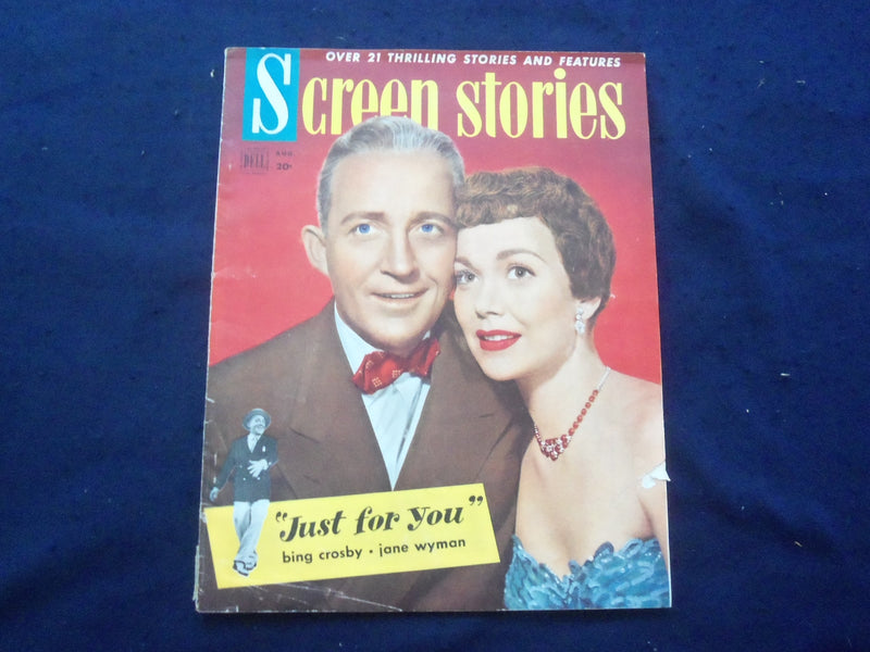1952 AUGUST SCREEN STORIES MAGAZINE - BING CROSBY & JANE WYMAN COVER - SP 4780P