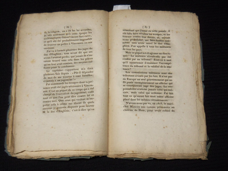 1823 OCTOBER EXTRAIT DES MEMORIES DE M. KLE DUC DE ROVIGO FRENCH BOOK - K 88
