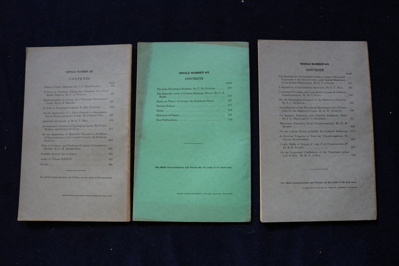 1931-1936 AMERICAN MATHEMATICAL SOCIETY BULLETIN MAGAZINE - LOT OF 18 - O 3584