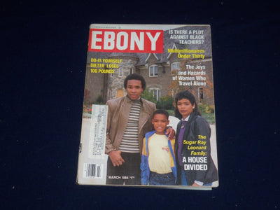 1984 MARCH EBONY MAGAZINE - THE SUGAR RAY LEONARD FAMILY COVER - SP 5237