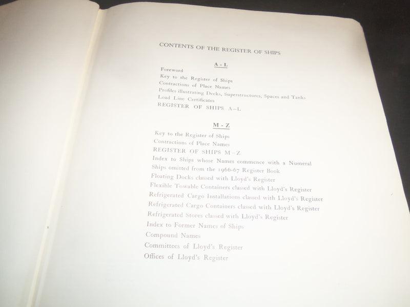 1966-1967 LLOYD'S REGISTER 2 BOUND VOLUMES - COMPLETE - R 582