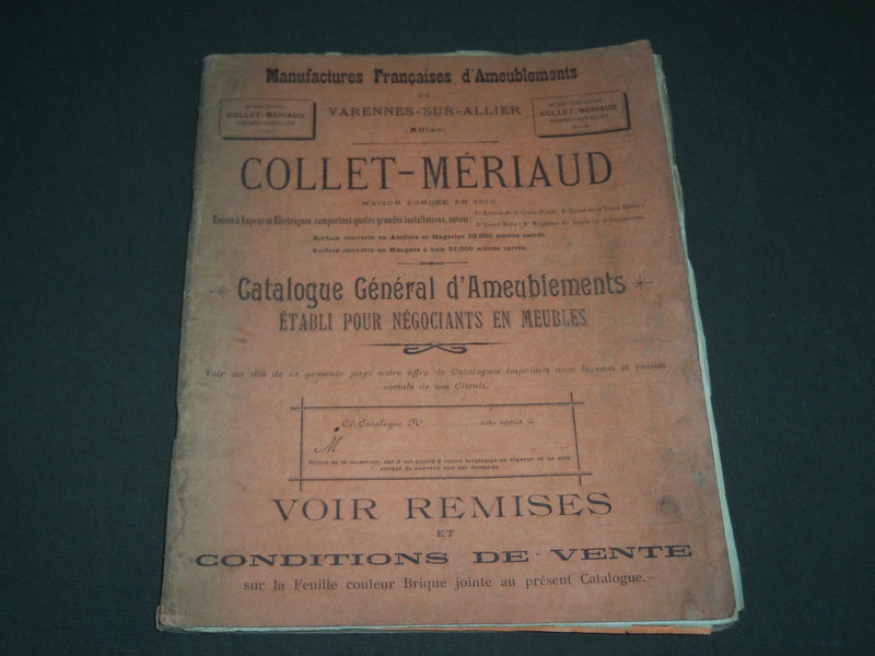 1911 COLLET MERIAUD AMEUBLEMENTS FRENCH CATALOGUE - FR 345