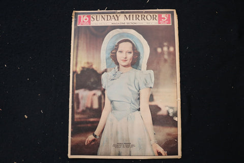 1938 MAY 1 NY SUNDAY MIRROR MAGAZINE - MERLE OBERON COVER - E 26181