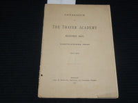 1911 THE THAYER ACADEMY 34TH YEAR CATALOGUE - BRAINTREE MASSACHUSETTS - J 7094
