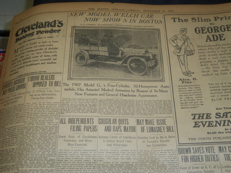 1906 NOVEMBER 23 THE BOSTON HERALD - HARVARD OASMEN DINE WITH ALUMNI - BH 128