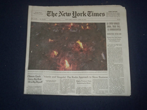 2021 APRIL 25 NEW YORK TIMES - AS VIRUS RAVAGES INDIA, TRUE TOLL IS UNDERCOUNTED