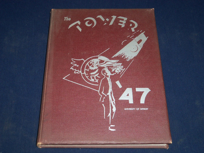 1947 TOWER UNIVERSITY OF DETROIT YEARBOOK - MICHIGAN - GREAT PHOTOS - YB 793