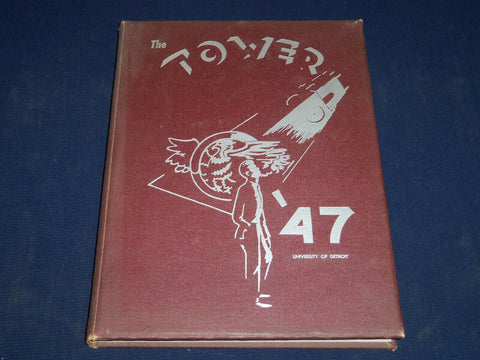 1947 TOWER UNIVERSITY OF DETROIT YEARBOOK - MICHIGAN - GREAT PHOTOS - YB 793