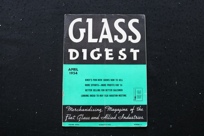 1954 APRIL GLASS DIGEST MAGAZINE - SP 4188G