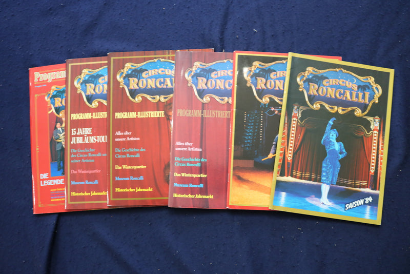 1984-1996 CIRCUS RONCALLI PROGRAMS - LOT OF 6 - O 3644