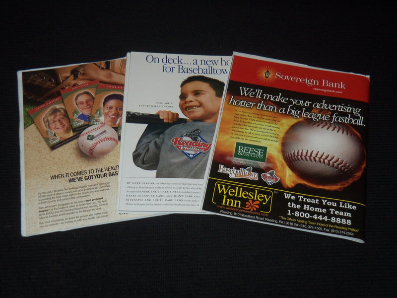 2002-2005 READING PHILADELPHIA PHILLIES BASEBALL PROGRAMS LOT OF 3 - ST 1767I