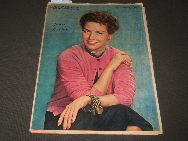 1952 SEPT 28 SUNDAY NEWS NEW YORK'S PICTURE NEWSPAPER - JANIS CARTER - J 2900