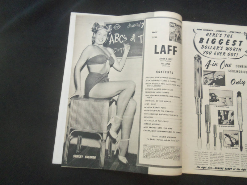 1950 MAY LAFF MAGAZINE - JACKIE WALDRON COVER - SHIRLEY BUCANAN INSIDE - J 7784