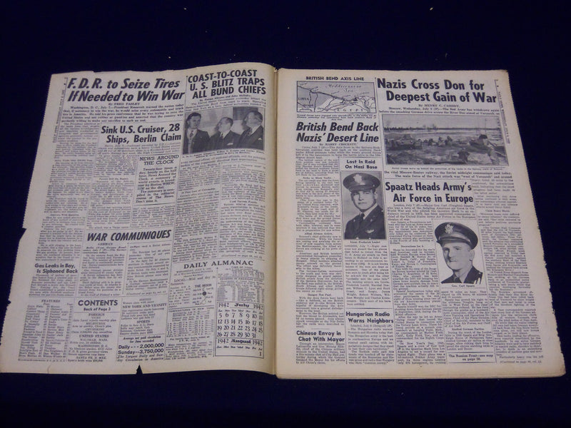 1942 JULY 8 NEW YORK DAILY NEWS - NAZIS CROSS DON, CLAIM KEY RAIL CITY - NP 1917