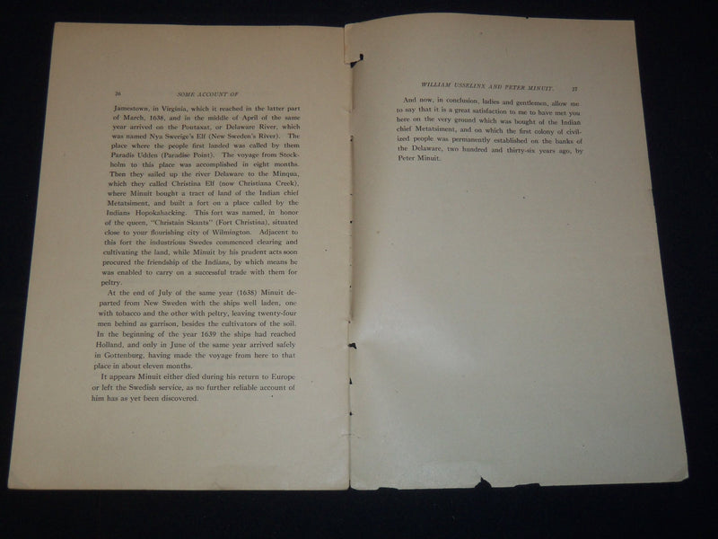 1881 WILLIAM USSELINX AND PETER MINUIT ACCOUNT BY JOSEPH J. MICKLEY - K 2093