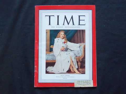 1948 AUGUST 23 TIME MAGAZINE - BETTY GRABLE - T 1136