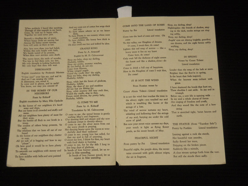 1930 NINA KOSHETZ SOPRANO - DR. WALTER DAMROSCH PROGRAM - K 549