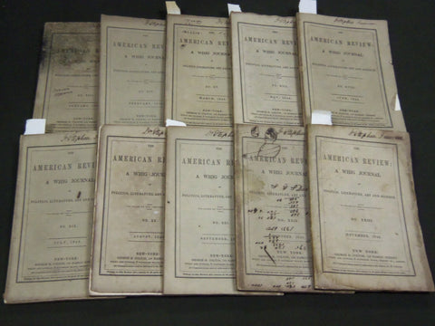 1846 THE AMERICAN REVIEW A WHIG JOURNAL LOT OF 10 - NICE ENGRAVINGS - WR 105E