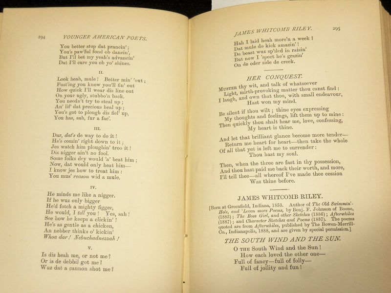 1891 YOUNGER AMERICAN POETS 1830-1890 HARDCOVER BOOK BY SLADEN - KD 7485