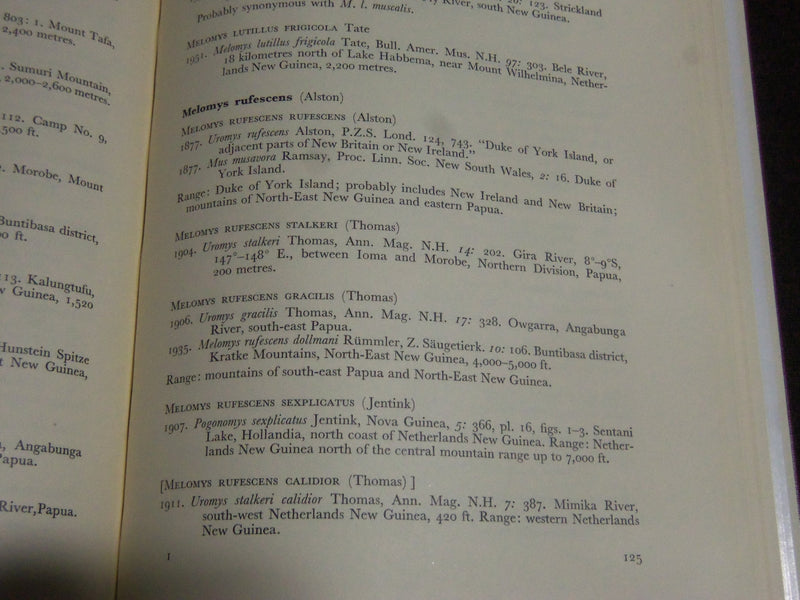 1954 LAND MAMMALS OF NEW GUINEA & CELEBES BOOK BY LAURIE & HILL - KD 4179