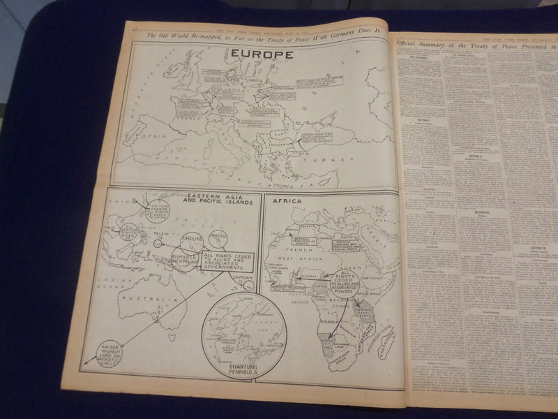 1919 MAY 8 N.Y. TIMES-ON LUSITANIA DAY ALLIES DICTATE A PEACE-BAUM DEAD- NT 9241