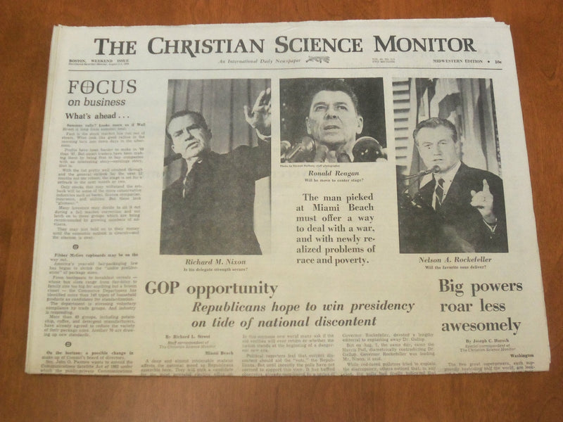 1968 AUG 3-5 THE CHRISTIAN SCIENCE MONITOR - GOP CONVENTION - NP 4672