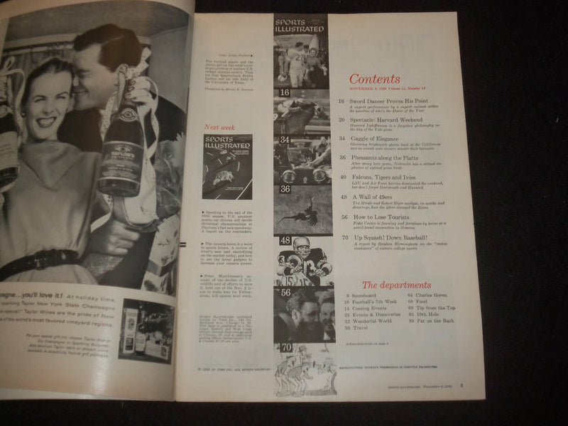1959 NOVEMBER 2 SPORTS ILLUSTRATED MAGAZINE - VICTORY IN DALLAS - ST 6337