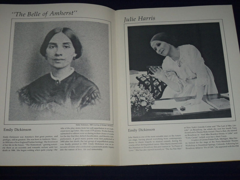 1976 THE BELLE OF AMHERST STORY PRESS BOOK - JULIE HARRIS - PHOTOS - J 1527