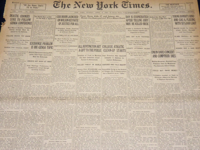 1922 APRIL 9 NEW YORK TIMES - MATTEO BENSMAN COMPOSER DIES - NT 8581