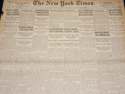 1922 APRIL 9 NEW YORK TIMES - MATTEO BENSMAN COMPOSER DIES - NT 8581