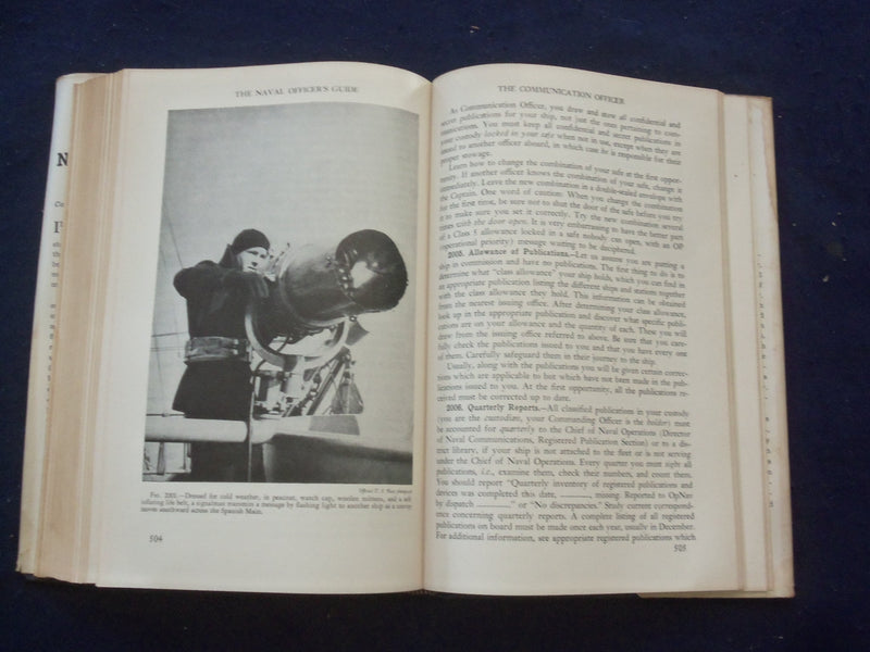 1944 THE NAVAL OFFICER'S GUIDE HARDCOVER BOOK BY ARTHUR A. AGETON - KD 8265