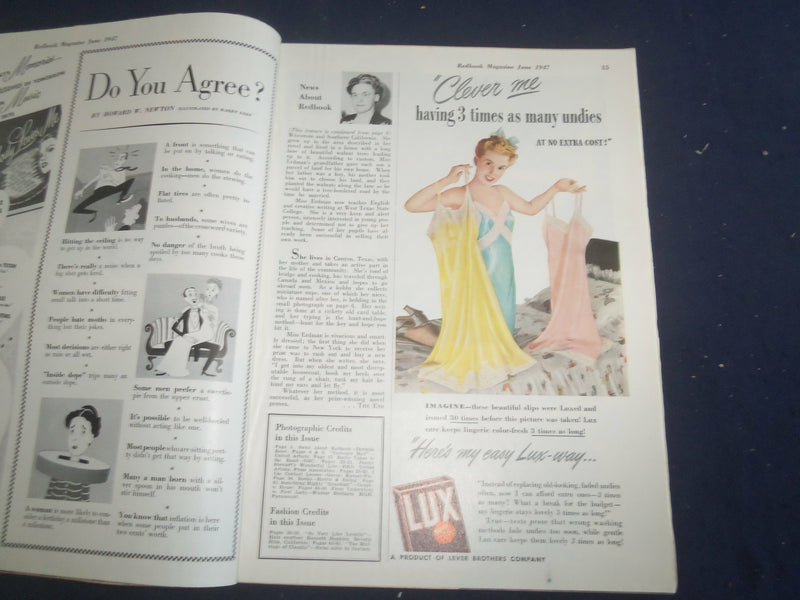1947 JUNE REDBOOK MAGAZINE - LEST WE LOSE OUR EDEN - SP 6257G
