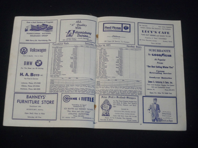 1971-1978 HERSHEY BEARS AMERICAN HOCKEY LEAGUE PROGRAMS - LOT OF 8 - ST 6925