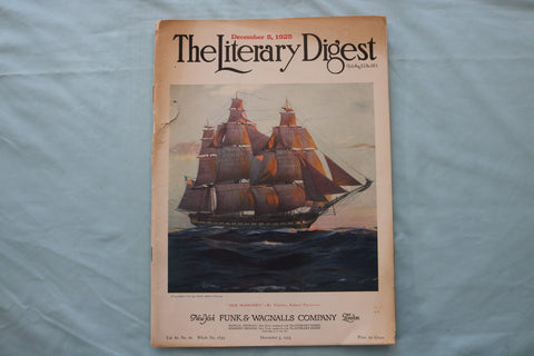 1925 DECEMBER 5 THE LITERARY DIGEST MAGAZINE - OLD IRONSIDES COVER - E 26625