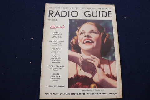 1938 FEBRUARY 26 RADIO GUIDE MAGAZINE - MARTHA RAYE COVER - E 9211