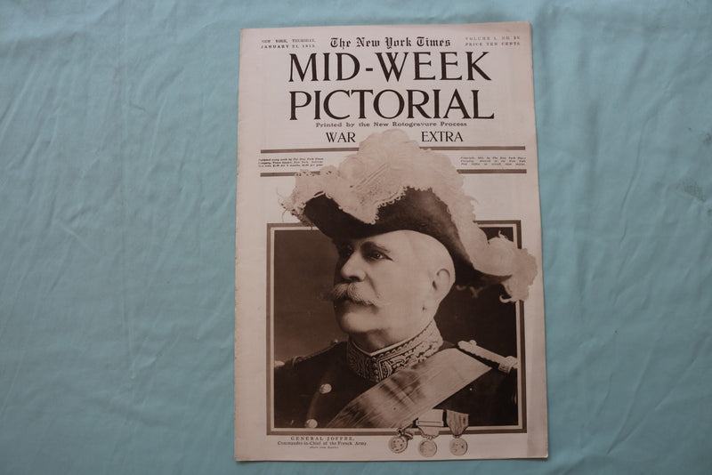 1915 JAN 21 NEW YORK TIMES MID-WEEK PICTORIAL WAR EXTRA-GENERAL JOFFRE - NP 9112