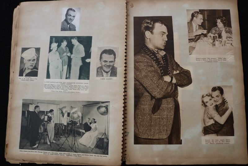 1930'S MOVIE STARS SCRAPBOOK - PAUL MUNI - JAMES CAGNEY - ERROL FLYNN - E 24939