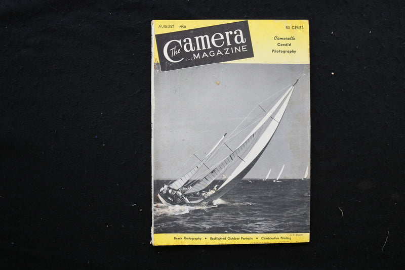 1950 AUGUST THE CAMERA MAGAZINE - SAILBOAT HEELING OVER COVER - K 353