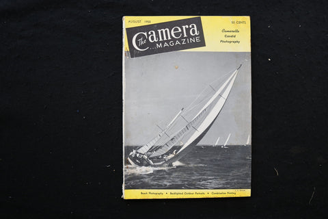 1950 AUGUST THE CAMERA MAGAZINE - SAILBOAT HEELING OVER COVER - K 353