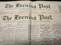 1862 MAY 24 & 30 THE EVENING POST NEWSPAPER LOT OF 2 - CIVIL WAR - NP 4942