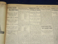 1923 APRIL 17 NEW YORK TIMES - SHAWKEY TO PITCH FIRST BALL IN STADIUM - NT 8359