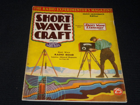 1936 AUGUST SHORT WAVE CRAFT MAGAZINE NICE COVER - E 132