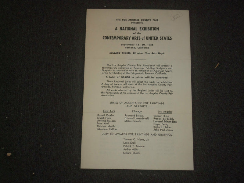 1956 CONTEMPORARY ARTS OF U.S. EXHIBITION PROGRAM - J 6393