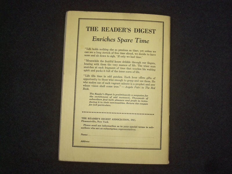 1929 FEBRUARY THE READER'S DIGEST SOFTCOVER BOOK-NUMBER 82-YELLOW COVERS- J 9926