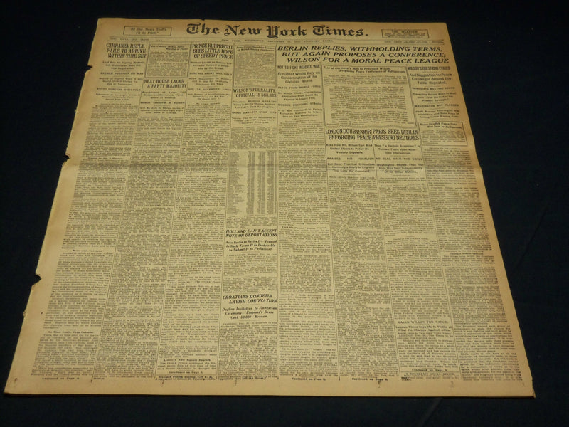 1916 DECEMBER 27 NEW YORK TIMES - BERLIN REPLIES WITHOLDING TERMS - NT 8644