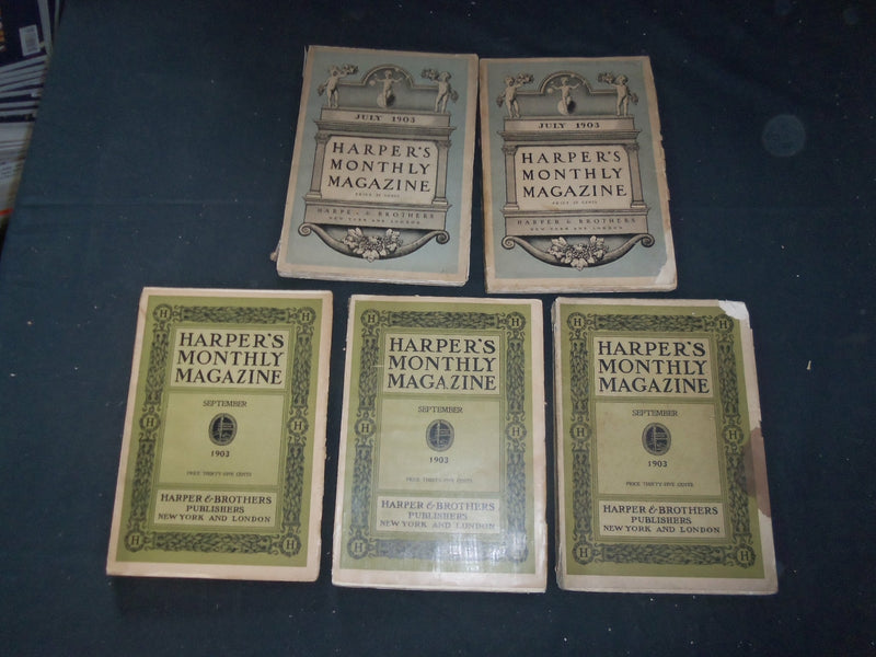 1902-03 HARPER'S MONTHLY MAGAZINE-LOT 13 ISSUES-NICE ILLUSTRATIONS & ADS-WR 240B
